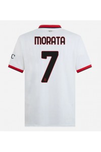 AC Milan Alvaro Morata #7 Voetbaltruitje Uit tenue 2024-25 Korte Mouw